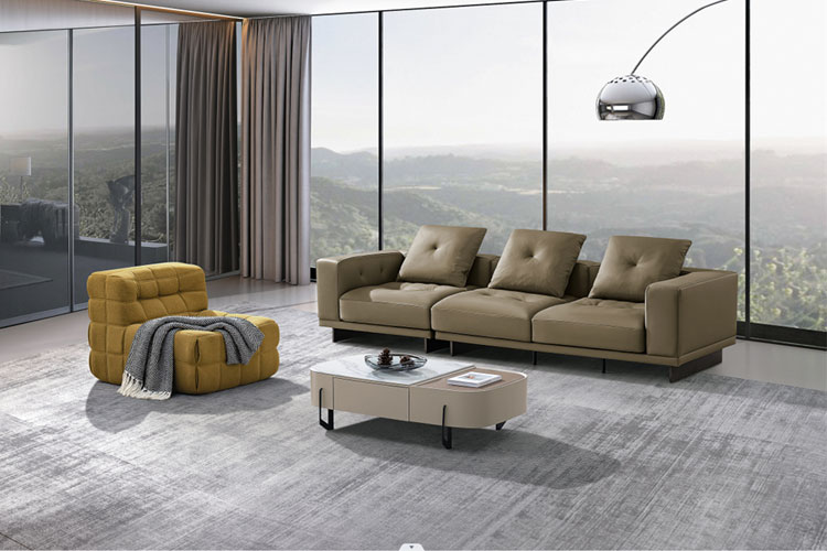 Leather Sofa with coffee table height matching guide