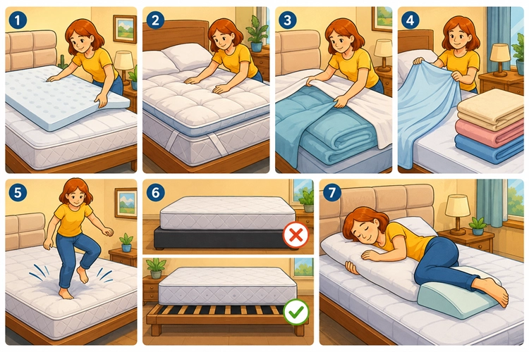 how to make a firm bed softer